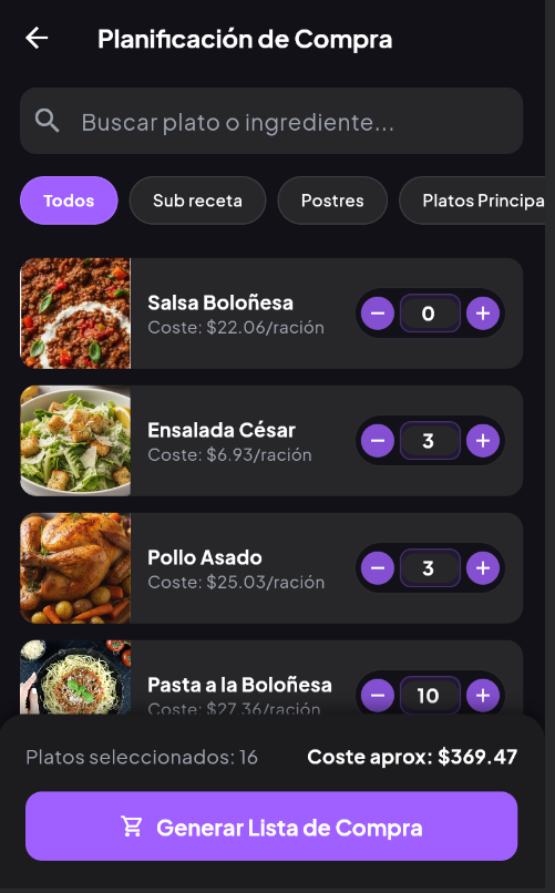 Planificador de Menú